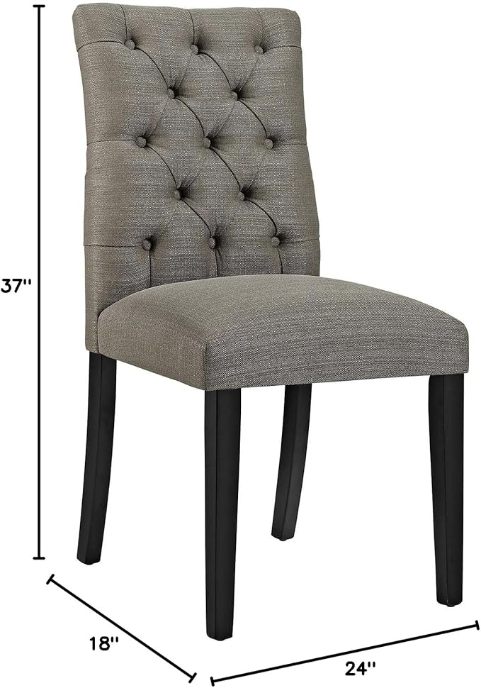 Modway Duchess Fabric Set of 4, Four Dining Chairs, Granite