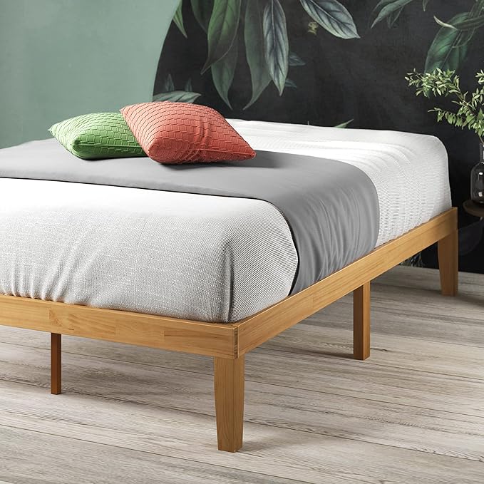 ZINUS Moiz Wood Platform Bed Frame / Wood Slat Support / No Box Spring Needed / Easy Assembly, Natural, King
