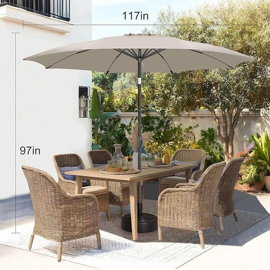 10 FT Outdoor Patio Umbrella - Table Umbrella Waterprool UV Protection, Sombrillas de Patio with Push Button Tilt, Sun Umbrella for Pool, Porch, Garden, Deck, Backyard (Taupe)