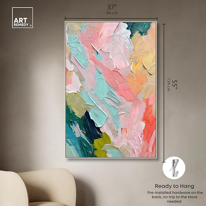 Art Remedy Pastel Layers Canvas Pastel Wall Art, Silver Frame, 36" x 54"
