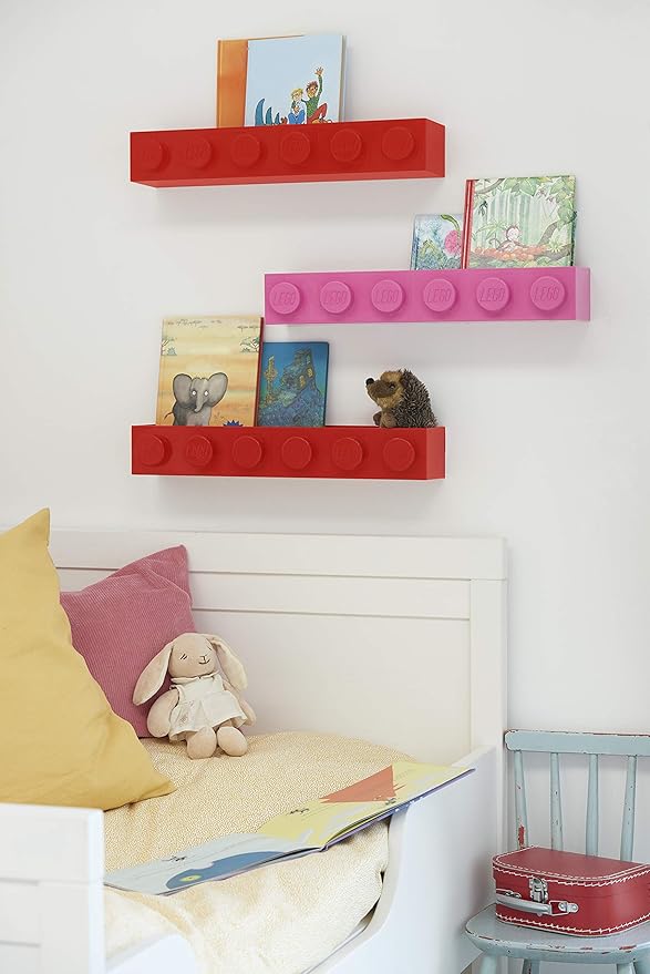 Room Copenhagen, Lego Book Rack - Decorative Floating Shelf Storage - White