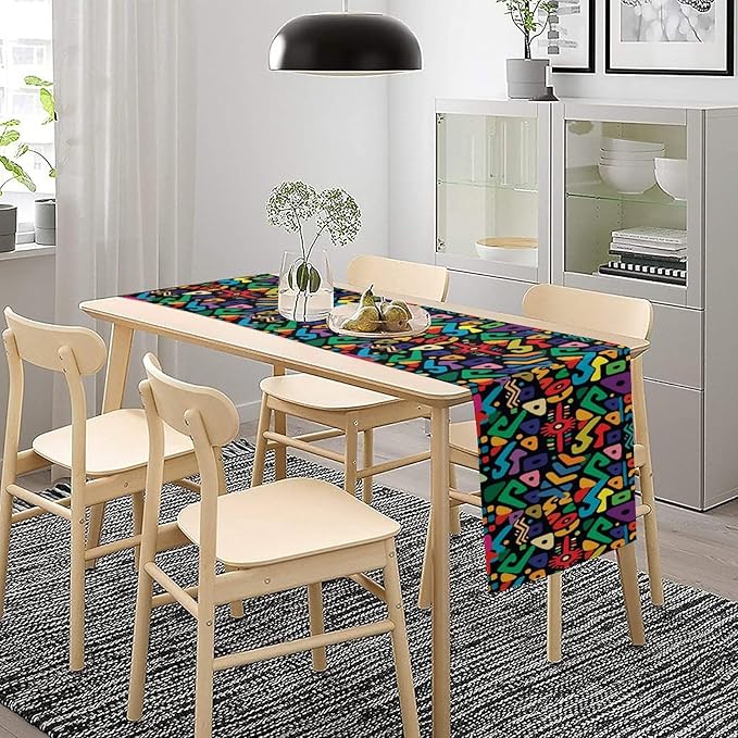 African Table Runner Abstract Geometry Nationality Tribe Table Runner for Kitchen Party Home Dining Room Table 13x108in