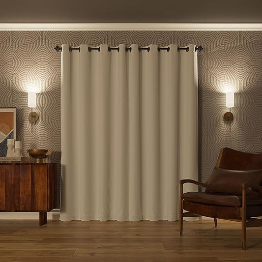 Sun Zero Nordic 2-Pack Theater Grade Noise Reducing Extreme 100% Blackout Grommet Curtain Panel Pair, 52" x 54", White