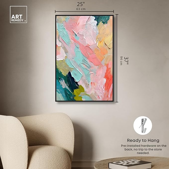 Art Remedy Pastel Layers Canvas Pastel Wall Art, Black Frame, 24" x 36"