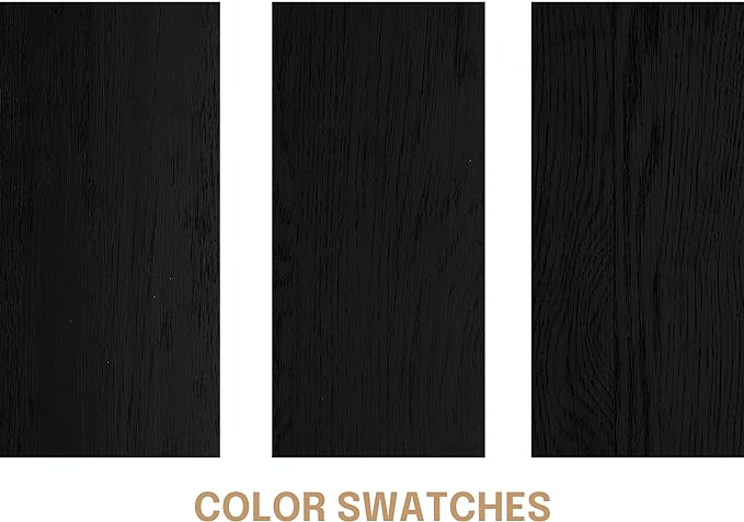 NTC Adept Wooden Bed Frame with Headboard, Solid Oak and Rubber Wood Foundation with Silent Slats and Wood Central Supports, 1000 Lb Capacity, Effortless Assembly, King - Burnt Black
