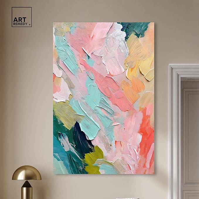 Art Remedy Pastel Layers Canvas Pastel Wall Art, Gallery Wrapped, 36" x 54"