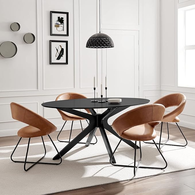 Modway EEI-5512-BLK-BLK Traverse 63" Oval Dining Table, Black Black