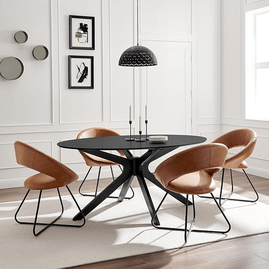 Modway EEI-5512-BLK-BLK Traverse 63" Oval Dining Table, Black Black