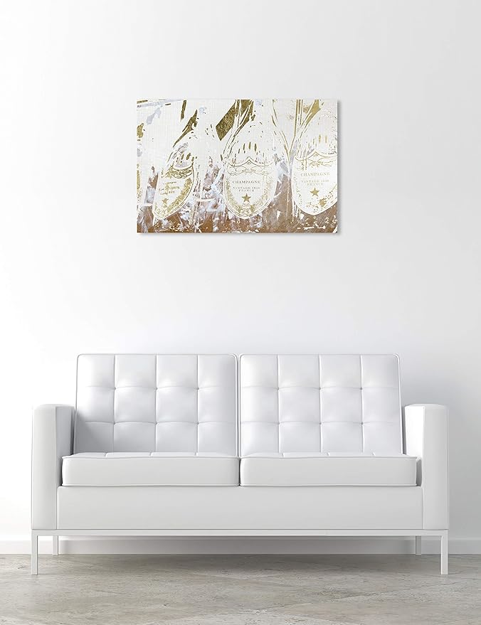 The Oliver Gal Artist Co. Drinks and Spirits Wall Art Canvas Prints 'Vintage Champagne Gold'