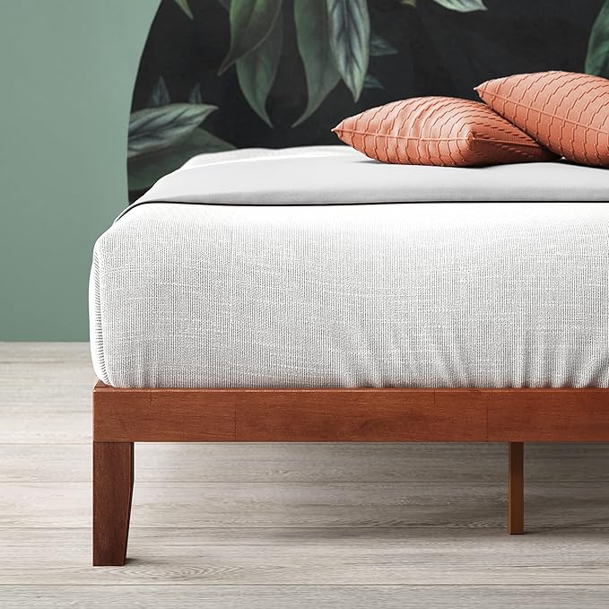 Zinus Wen Wood Platform Bed Frame/Solid Wood Foundation/Wood Slat Support/No Box Spring Needed/Easy Assembly, King