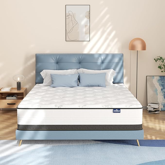 Full Size Mattress, 12 Inch Full Mattress in a Box, Hybrid Mattress with Memory Foam and Pocketed Coils for Breathable and Durable Support, CertiPUR-US Certified
