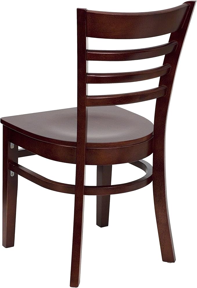 Flash Furniture HERCULES Series Ladder Back Mahogany Wood Restaurant Chair