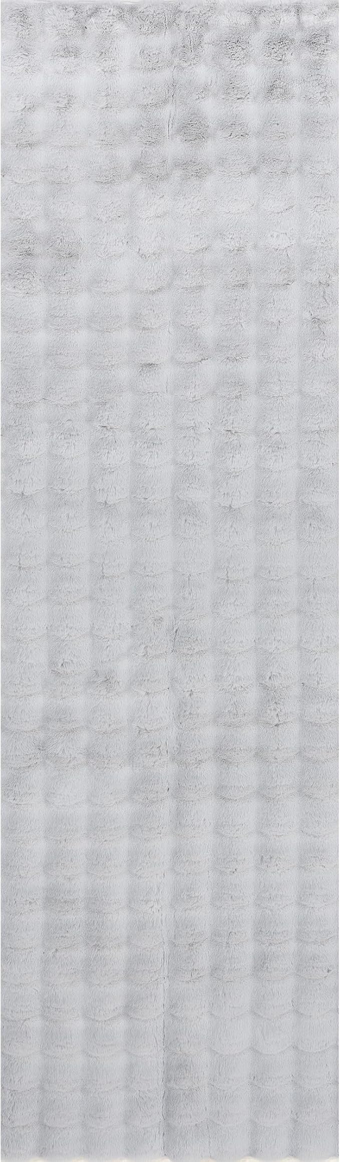 nuLOOM Jeni Silver, 2'6" x 10', Solid Faux Rabbit, Fluffy and Cozy, High Traffic, Stain Resistant, Easy Clean, Durable Washable Runner for Bedroom, Living Room, Dining, Den, Foyer, Entryway