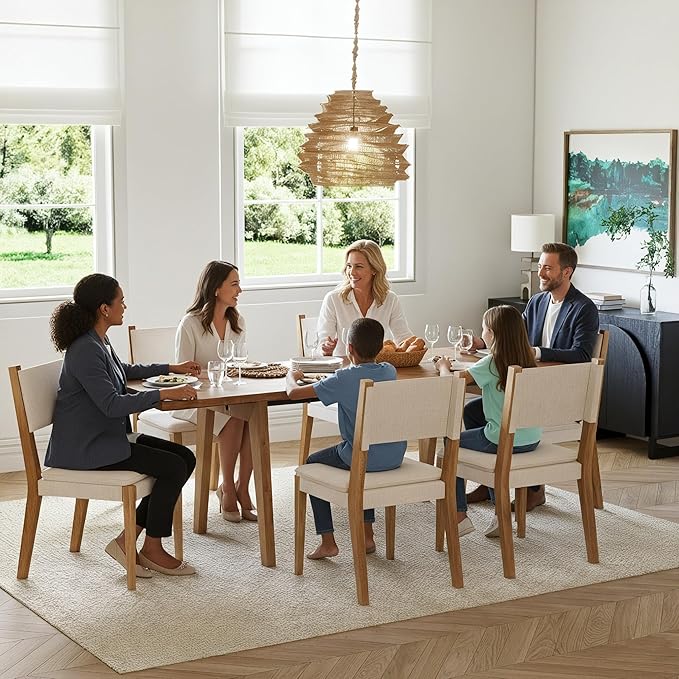 Hevea Premium Solid Wood Extension Dining Table, Expandable Table for 4 to 8 Seats, Adjustable Modern Wooden Dining Furniture (Chairs Sold Separately)