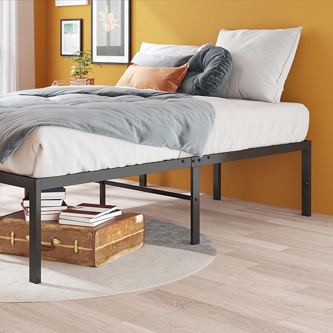 Zinus Yelena 18 Inch Queen Metal Platform Bed Frame, Steel Slat Support, No Box Spring Needed, Easy Assembly
