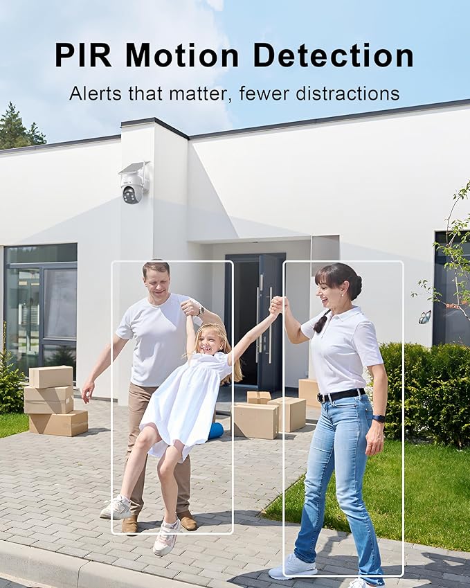 Solar Security Cameras Wireless Outdoor, No Monthly Fee, 2-Camera 2K Home Security Camera System with Base Station, Local Storage, PIR Motion Alerts, Color Night Vision
