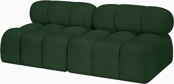 Meridian Furniture 611Green-S68B Ames Collection Modern | Contemporary Modular Sofa with Rich Green Boucle Fabric, Modular to Create Infinite Configurations, 68" W x 34" D x 28" H, Green