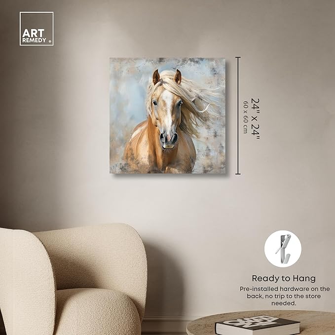 Art Remedy Rustic Rider Canvas Horse Wall Art, Gallery Wrapped, 24" x 24"