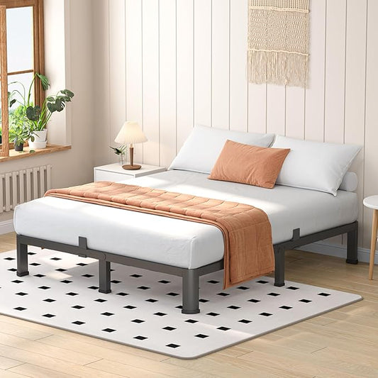 7 Inch Full Heavy Duty 3500 lbs Bed Frame with Round-Corner Legs & Anti-Squeak Design – Quick Assembly Metal Platform, No Box Spring Needed