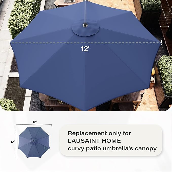 LAUSAINT HOME Outdoor Patio Umbrella with Base included, Deluxe Curvy Cantilever Umbrella Heavy Duty Offset Hanging Umbrella
