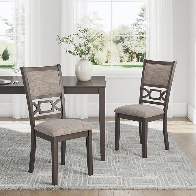 Signature Design by Ashley Wrenning Diamond Patterned Dining Table Set, 4 Upholstered Chairs and Bench, Seats 6, Wood, Gray