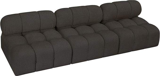 Meridian Furniture 611Brown-S102B Ames Collection Modern | Contemporary Modular Sofa with Rich Brown Boucle Fabric, Modular to Create Infinite Configurations, 102" W x 34" D x 28" H, Brown