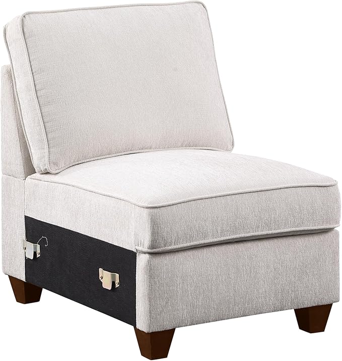 YOPTO 116" Convertible Sectional Couch with Movable Ottoman and 6 Throw Pillows,Chenille Upholstered Comfy Sofa 7 Seater,L-Shaped,Free Combination,Easy Assembly for Living Room,Apartment,Office,Beige