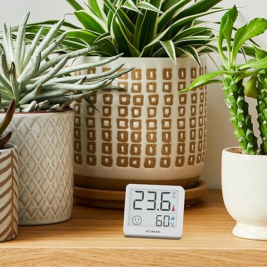 ATuMan Mini Digital Hygrometer Indoor Thermometer with Temperature and Humidity Monitor for Bedroom, Reptile Tank, Guitar Case, Greenhouse and Cellar Closet, Fahrenheit or Degree Celsius