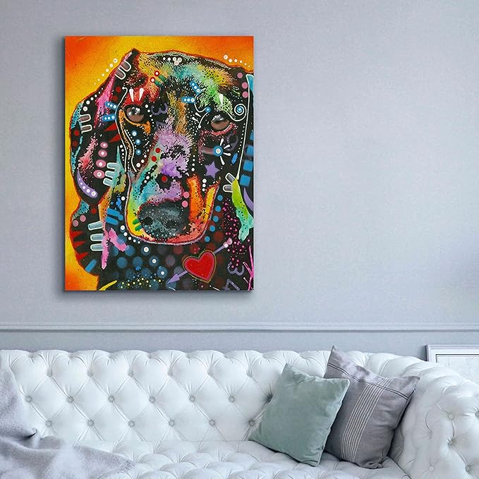 Epic Graffiti 'Brilliant Dachshund' by Dean Russo, Canvas Wall Art, 40"x54"