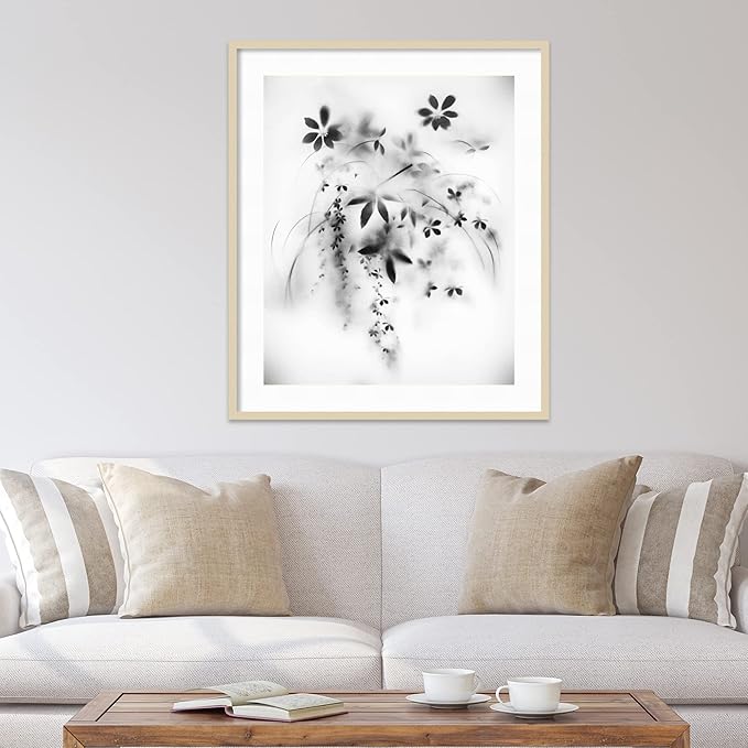 Amanti Art Framed Wall Art Print 41x35 Natural Floral Veil by Teis Albers, Nature Wall Art, Modern Contemporary Decor, Oversize Poster Painting Artwork for Living Room, Bedroom, Bathroom, Kitchen,