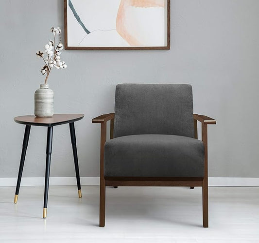 Lexicon New Castle Velvet Accent Chair, 27.5" W, Dark Gray
