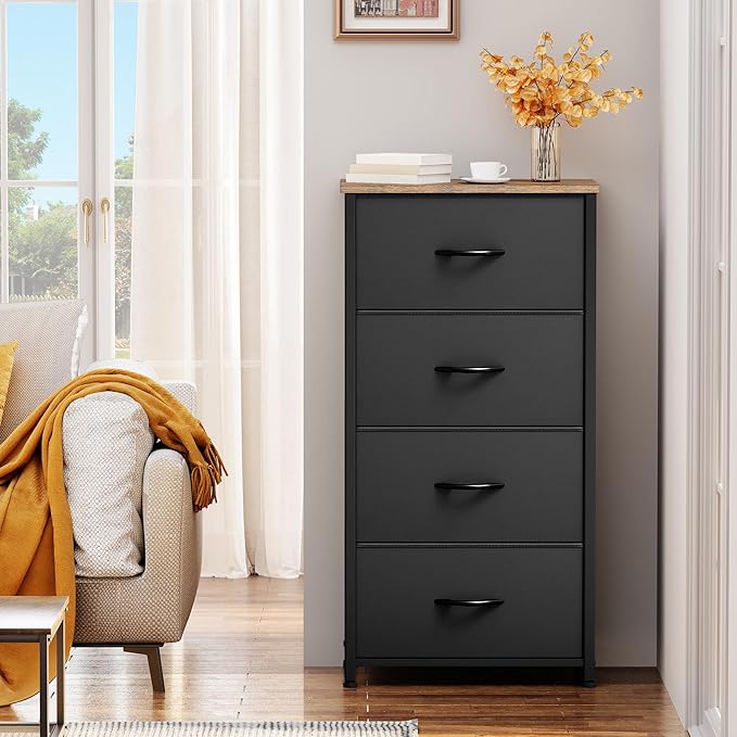 YITAHOME Dresser with 4 Drawers - Fabric Storage Tower, Organizer Unit for Living Room, Hallway, Closets