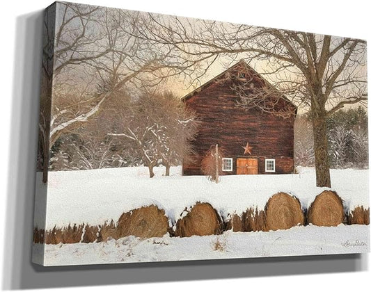 Epic Graffiti 'Snowy Vermont Barn' by Lori Deiter, Canvas Wall Art, 40"x26"