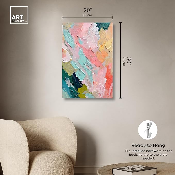 Art Remedy Pastel Layers Canvas Pastel Wall Art, Gallery Wrapped, 20" x 30"