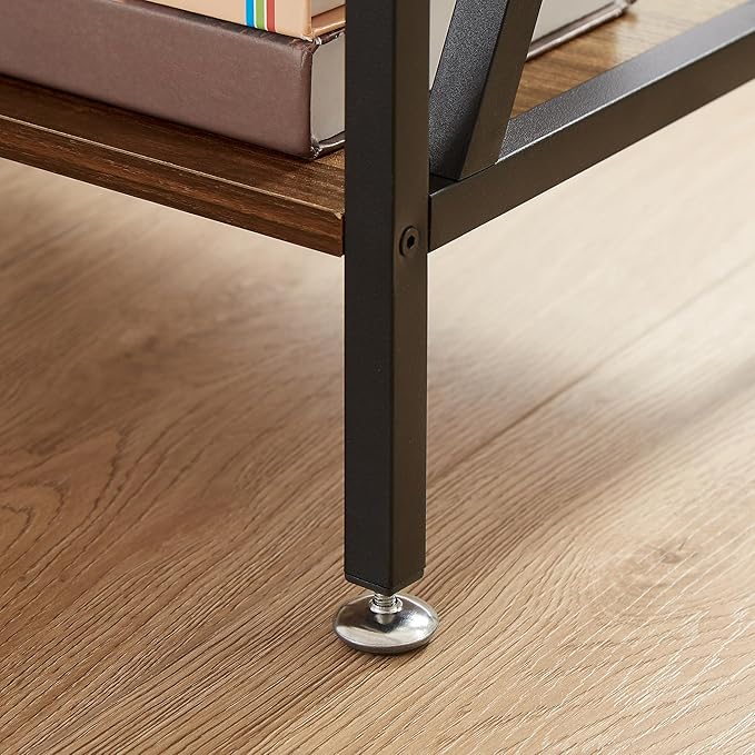VECELO Night Stand with Drawer, 2 Tiers Storage Shelves End Table, Small Side Table for Small Spaces,Night Stand for Living Room, Bedroom,Brown