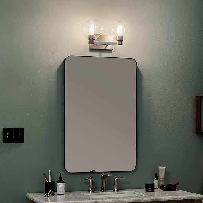 Kichler The Harmony 15.5 inch 2 Light vanity light with clear glass Brushed Nickel