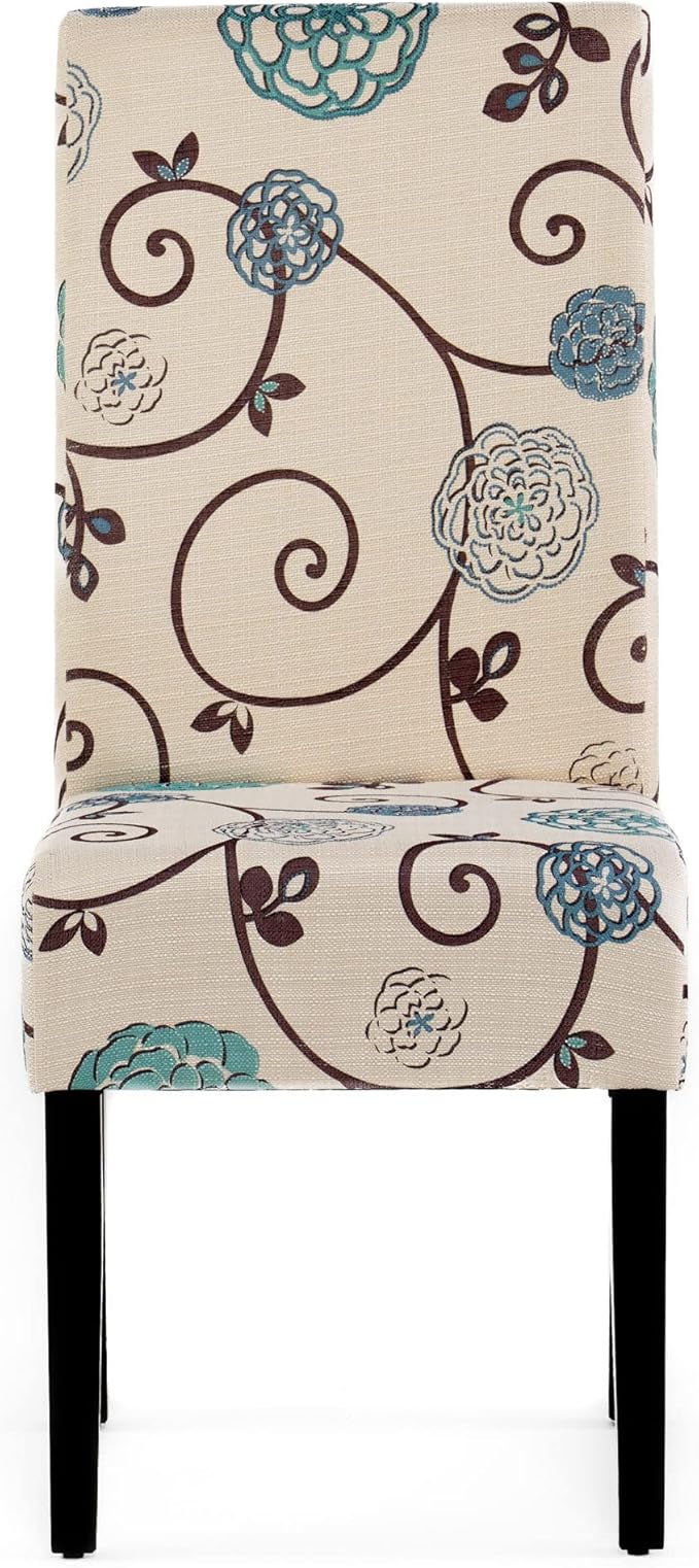 Christopher Knight Home Pertica Fabric Dining Chairs, 2-Pcs Set, Polyester White And Blue Floral