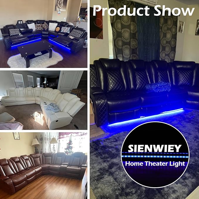 Power Reclinier Sectional Sofa,Brown Red Leather Reclining Sectional Modular Sofa,L Shaped Leather Couch with LED Lights/USB Charger/Cup Holders/Storage Console/Coffee Table(L)