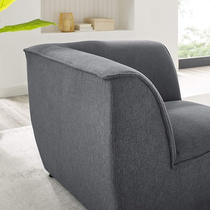 Modway Comprise Fabric Upholstered Sectional, Corner Chair, Charcoal