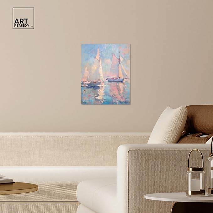 Art Remedy Set Sail Gallery Wrapped Sailing 1 Piece Canvas Wall Art, 16" x 20", Gallery Wrapped