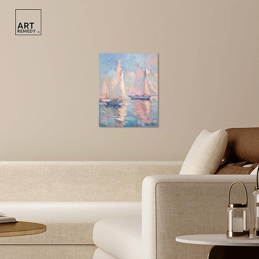 Art Remedy Set Sail Gallery Wrapped Sailing 1 Piece Canvas Wall Art, 16" x 20", Gallery Wrapped