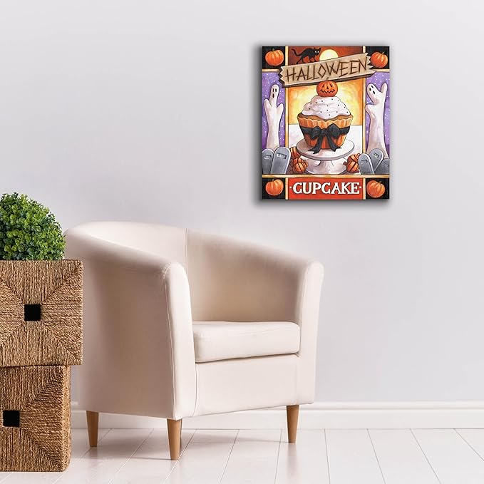Epic Graffiti 'Halloween Cupcake' by Cathy Horvath-Buchanan Canvas Wall Art, 20" x 24"