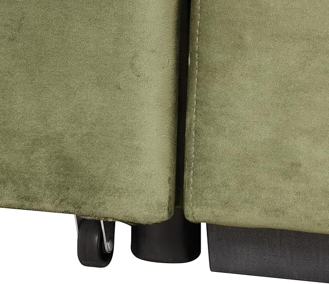 ERYE 84-Inch Left Facing Corner Sleeper Sectional Sofa with Pull Out Sleeper Couch Bed and Storage Ottoman,L-Shaped Corner Convertible Sofa Bed W/Cupholder & Padded Armrests | USB Charging Ports, 3-pin Plug Socket