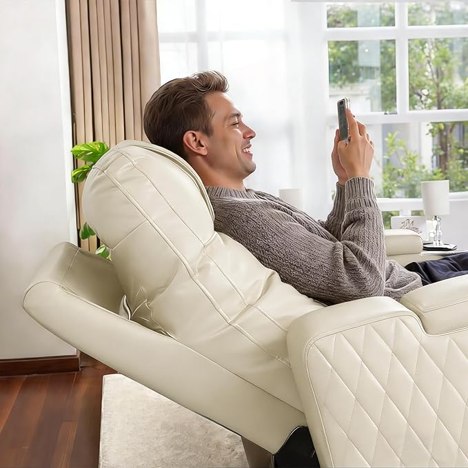 MCombo 65" Zero Gravity Oversized Power Reclining Loveseat with Adjustable Headrest for Living Room, Double Recliner Sofa with USB & Type C Port, Armrest Storage & LED Light HTS401SET