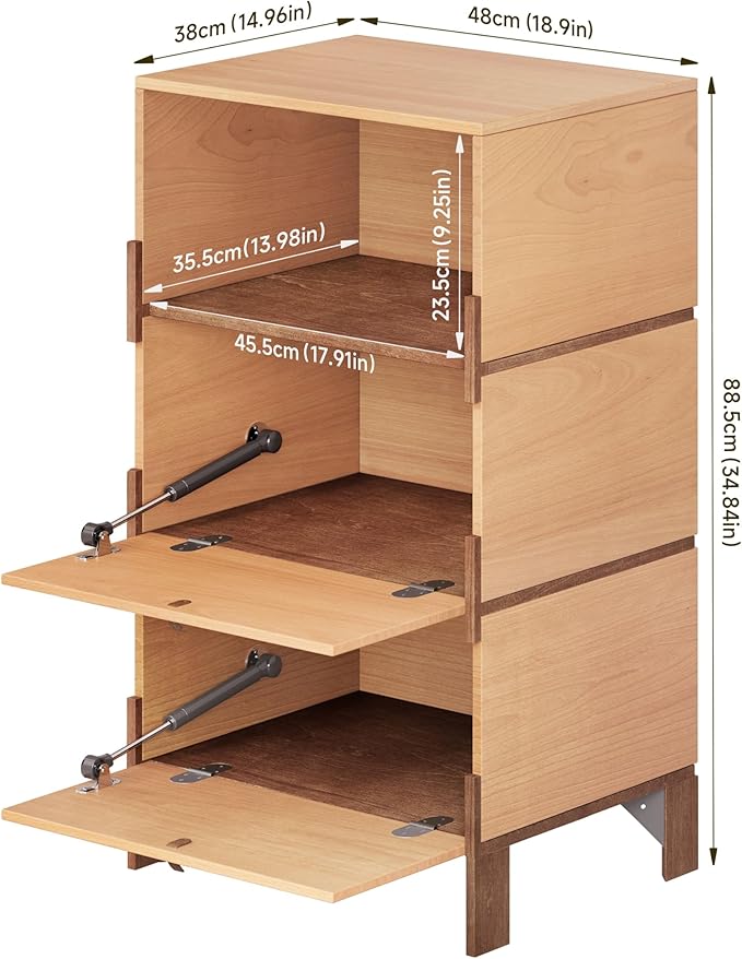 Sebastack Sideboard, Buffet Cabinet with 2 Drawers & Open Storage, Easy Assembly Coffee Bar Wood Buffet Table for Kitchen, Dining Room, Bathroom, Office, Hallway, Beech Color (1 pcs)