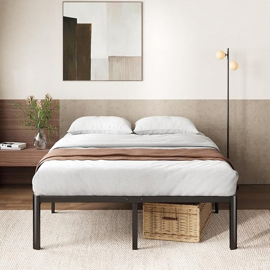 Zinus Van 16 Inch King Metal Platform Bed, Steel Slat Support, No Box Spring Needed, Eco Friendly WonderBox Packaging, Easy Assembly, Black