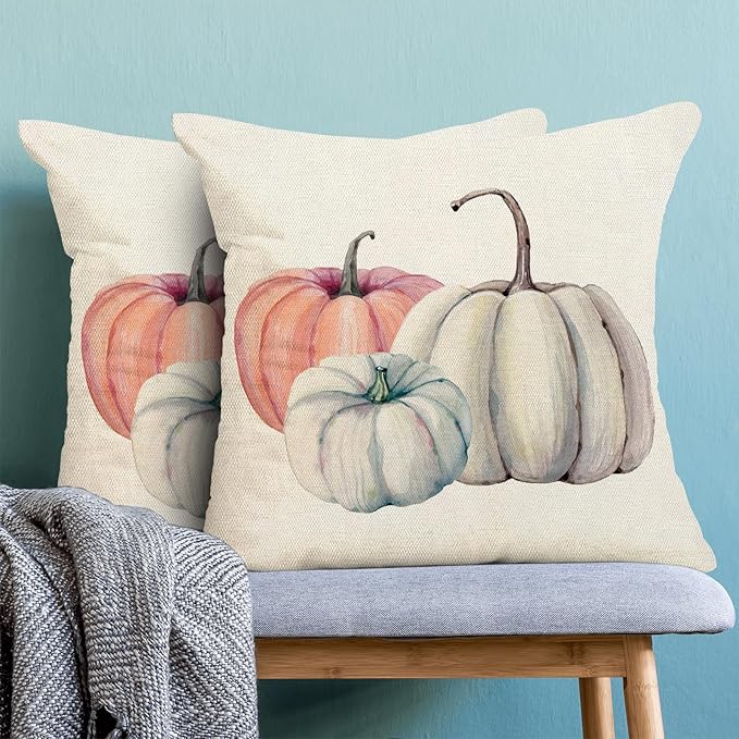 BETGINY Fall Decor Pillow Covers 18X18 Inch Set of 2 Fall Throw Pillow Covers Autumn Pumpkin Cushion Cases Outdoor Thanksgiving Decorative Pillows for Couch Home Sofa Living Room