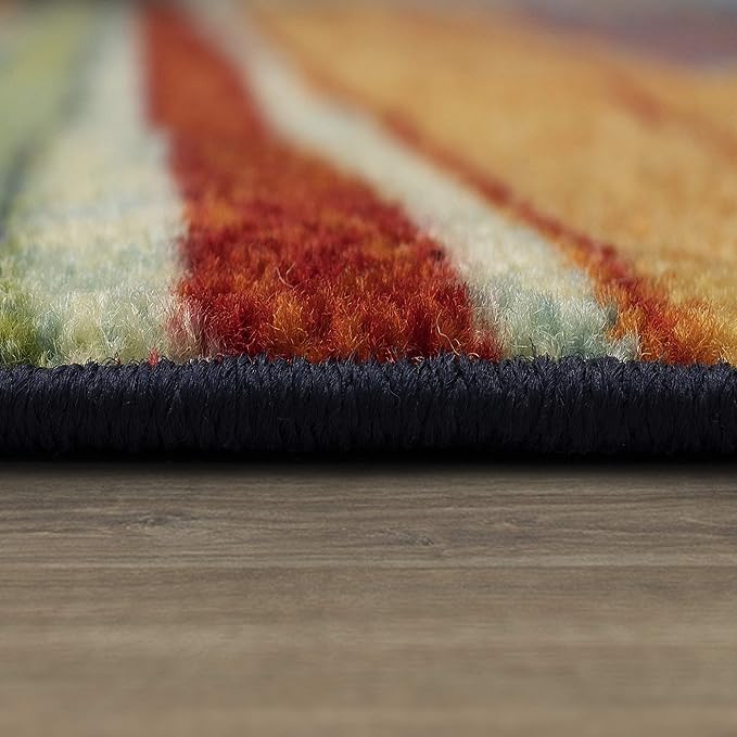 Mohawk Home Rainbow Stripe 6' x 9' Area Rug - Multicolor - Perfect for Living Room, Dining Room, Office