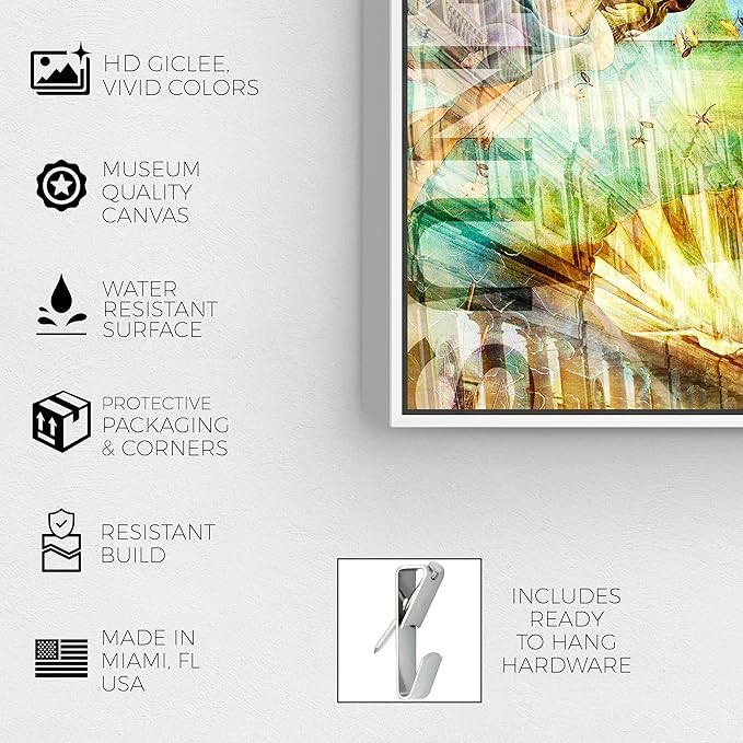 The Oliver Gal Artist Co. Spiritual and Religious Wall Art Framed Canvas Prints 'Birth of Venus - Botticelli' Zodiac