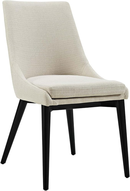 Modway Viscount Mid-Century Modern Upholstered Fabric Kitchen and Dining Room Chair in Beige